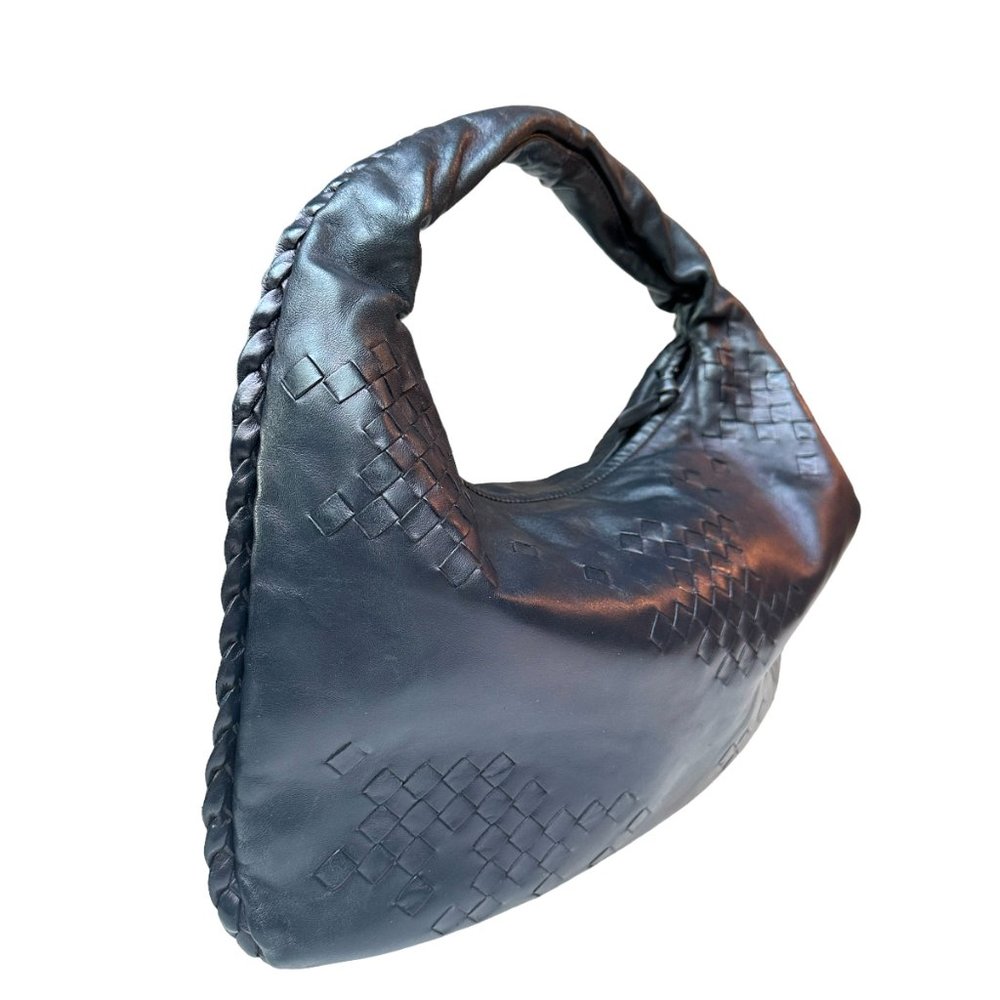 Bottega Veneta Navy Leather Hobo Bag - Picture 3 of 11